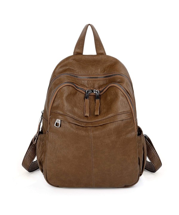 UTO Backpack Leather Rucksack Shoulder