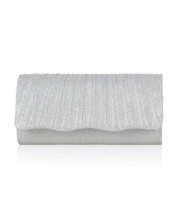 Damara Shining Pleated Wedding Clutch