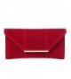 Faux Microsuede Envelope Clutch Red