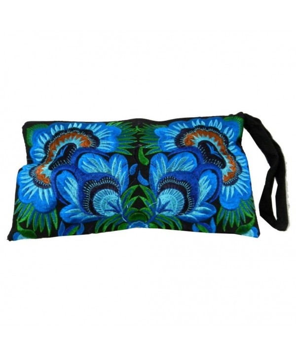 Wristlet Clutch Ethnic Embroidered Hippie