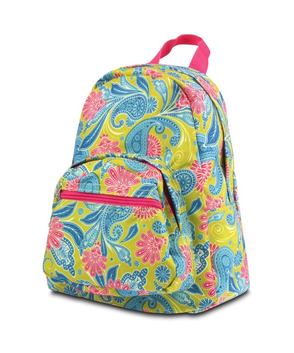 Zodaca Small Backpack Green Paisley