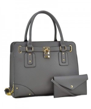 Structured Handbag Padlock Satchel Shoulder