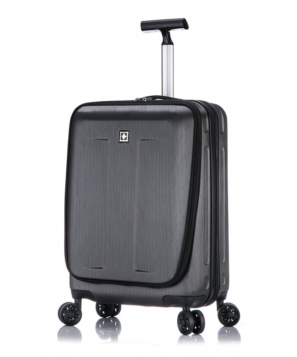 Fribourg Hardside 20'' Premium Carry On Spinner Luggage - Dark Gray - CQ12OHVOK17