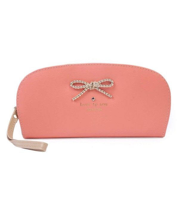 Damara Bowknot Leather Wallet Clutch