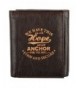 Genuine Leather Anchor Tri Fold Wallet