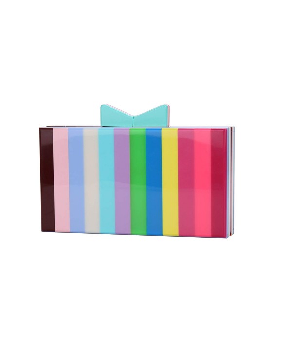 Runhetian Acrylic Clutch Striped Desiger