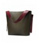 Womens Leather Shoulder Handbags Contrast