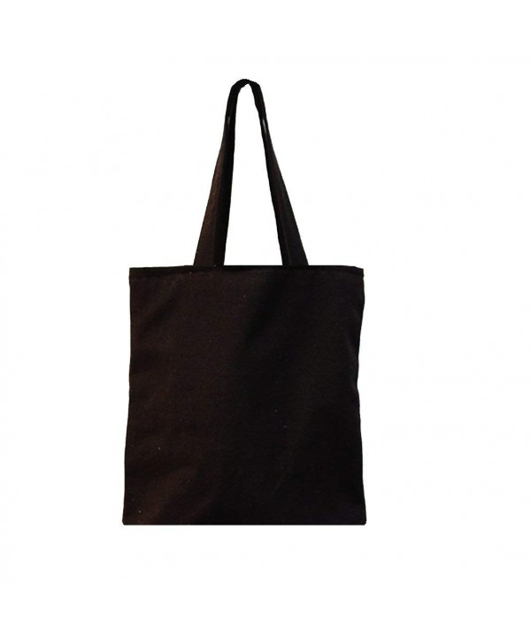 Unisex DIY Plain Solid Black Canvas Tote Bag - Black/ Small Tote - CQ1886STGAG