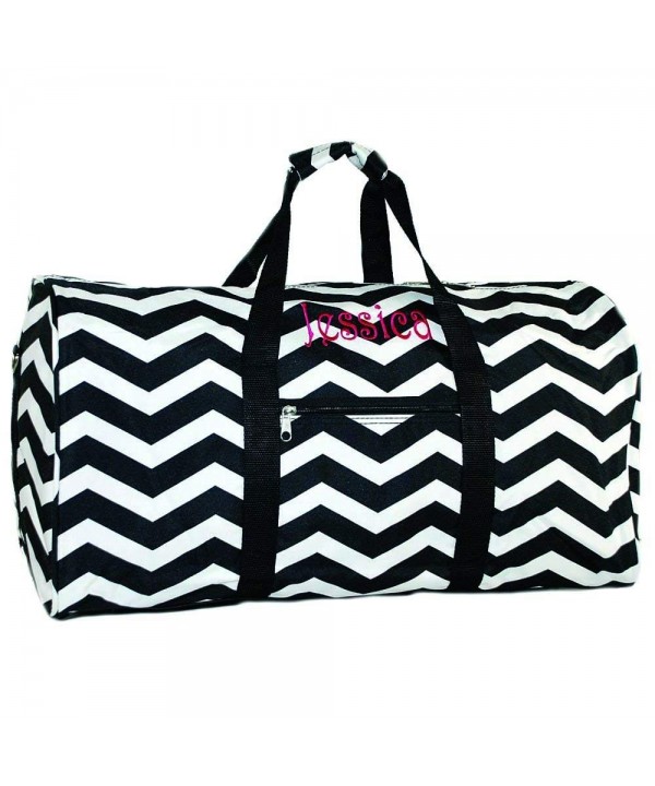 Personalized Black Chevron Duffle Inch