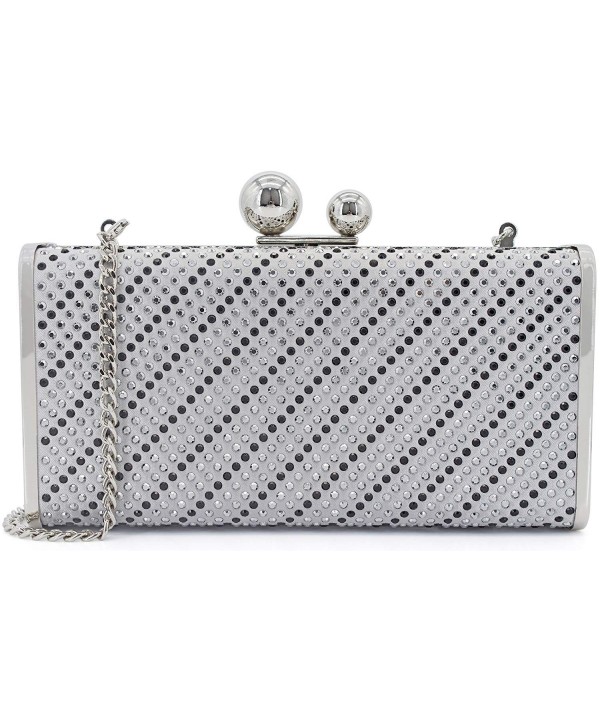 Womens Evening Clutch Hardcase Rhinestuds