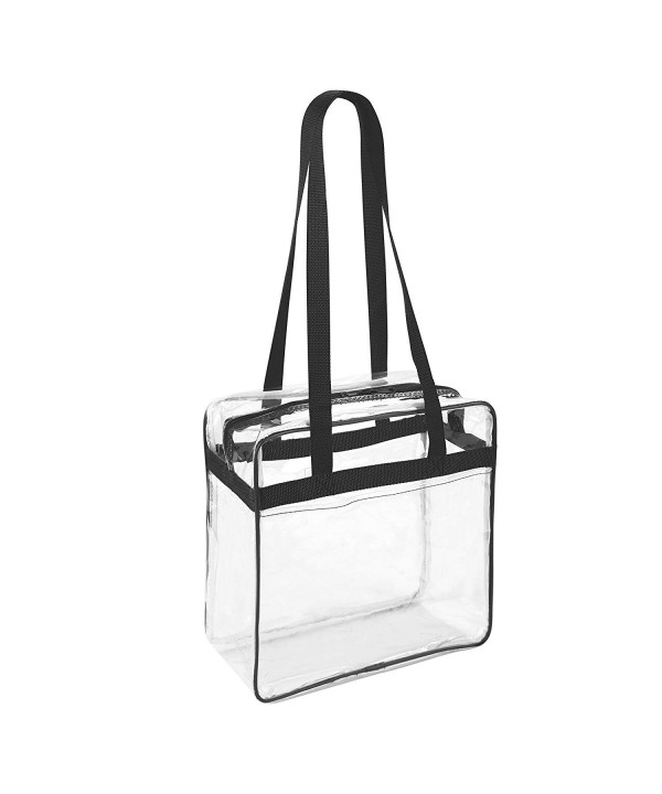 Clear 12 x 12 x 6 Stadium Tote Bag with Side Pocket and 35