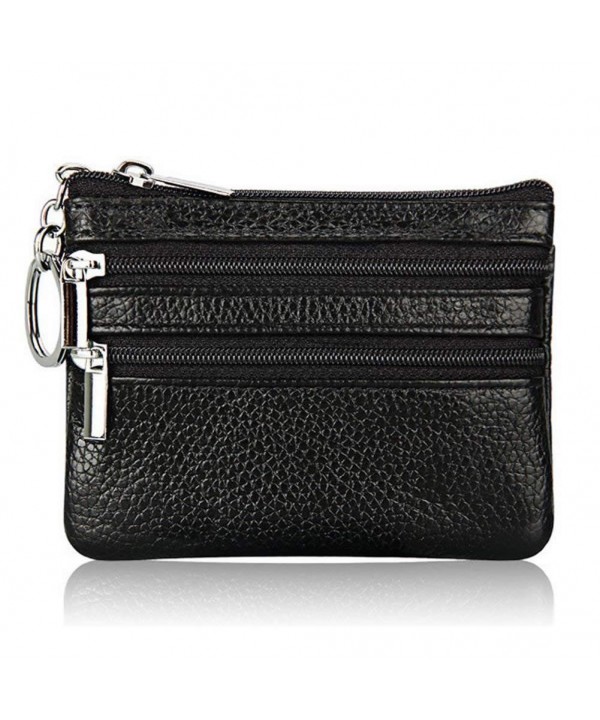 Leather Wallet Clutch Double Zipper