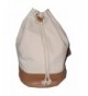 Shoulder Duffle Cotton Leather Natural