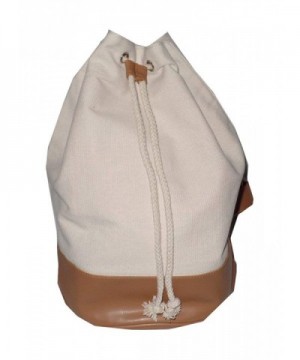 Shoulder Duffle Cotton Leather Natural