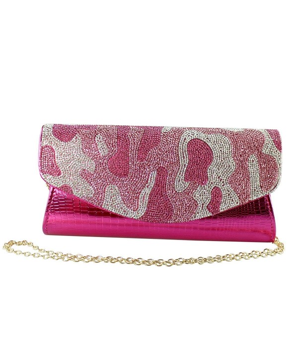 Camouflage Evening Clutch Hot Pink