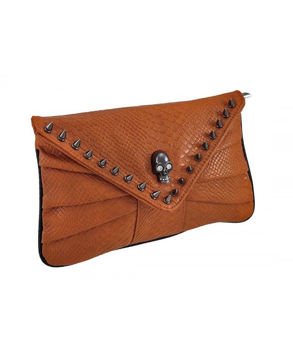Snakeskin Texture Envelope Gunmetal Handbags
