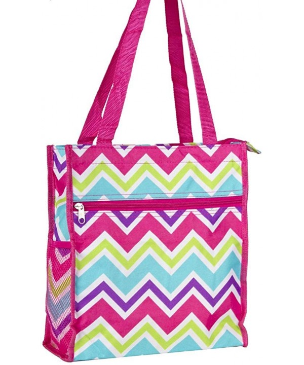 Multi color Chevron Tote Bag Pink