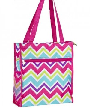 Multi color Chevron Tote Bag Pink