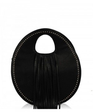 Sybil Fringe Handle Satchel Black