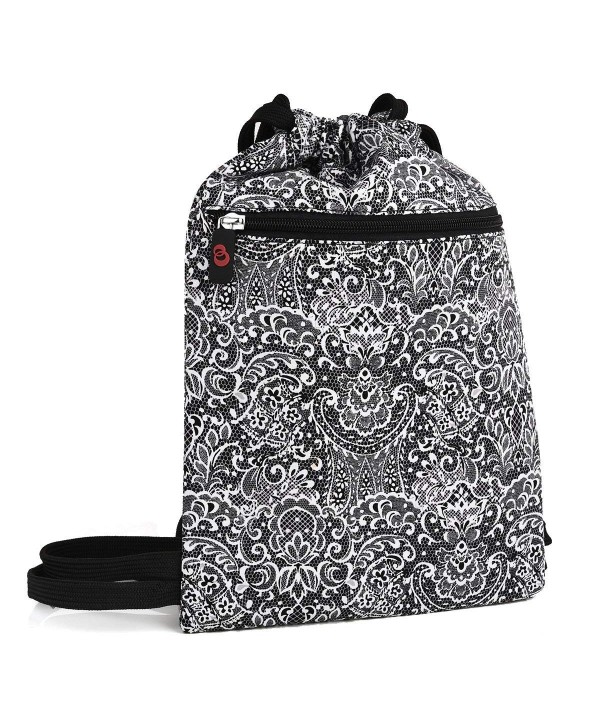 Paisley Printed Drawstring Backpack Festival