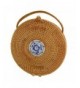 Rattan Handle Handbags Knitted Travel