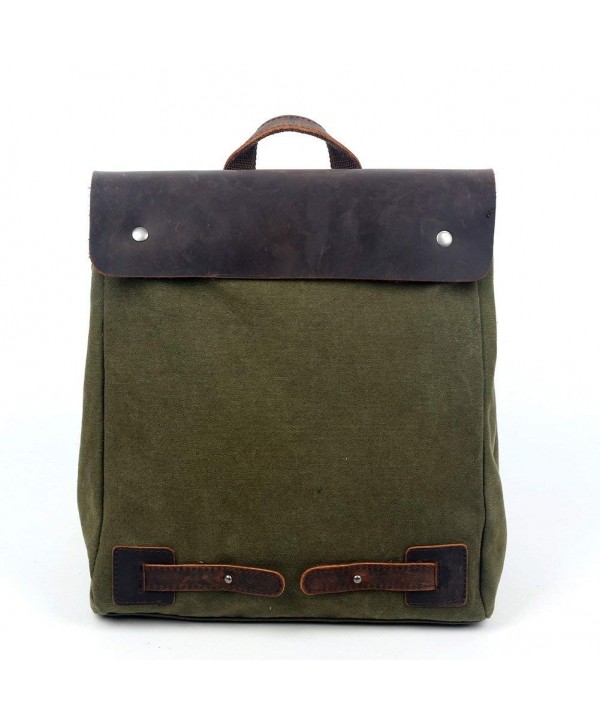 Travel Backpack Genuine Canvas Leather