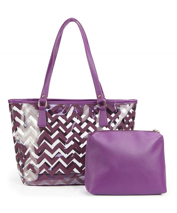 Chevron Stripe Shoulder Handbag Interior