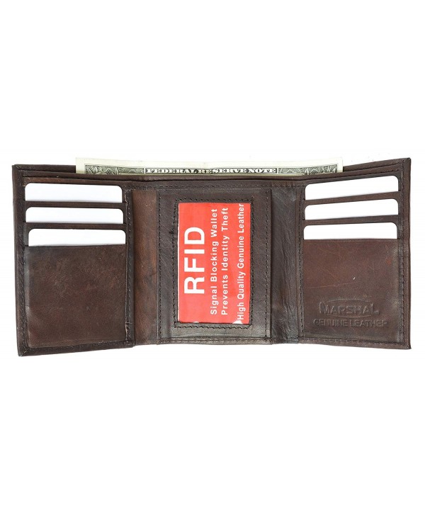 Trifold Leather Wallet Blocking Marshal