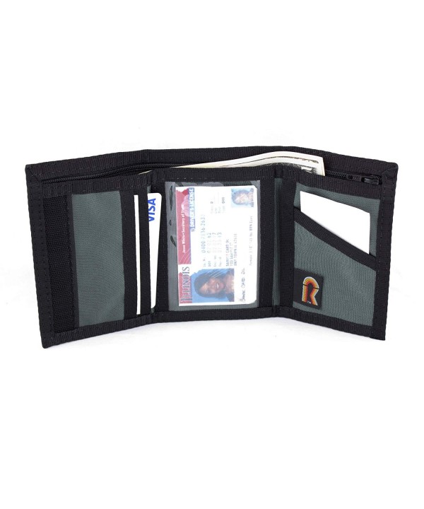 Trifold Charcoal Black Wallet Inside
