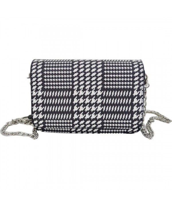 Aisa Vintage Houndstooth Leather Shoulder