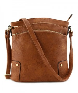 Triple Pocket Large Crossbody Brown