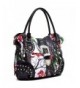 Western Print Rhinestone Buckle Handbag