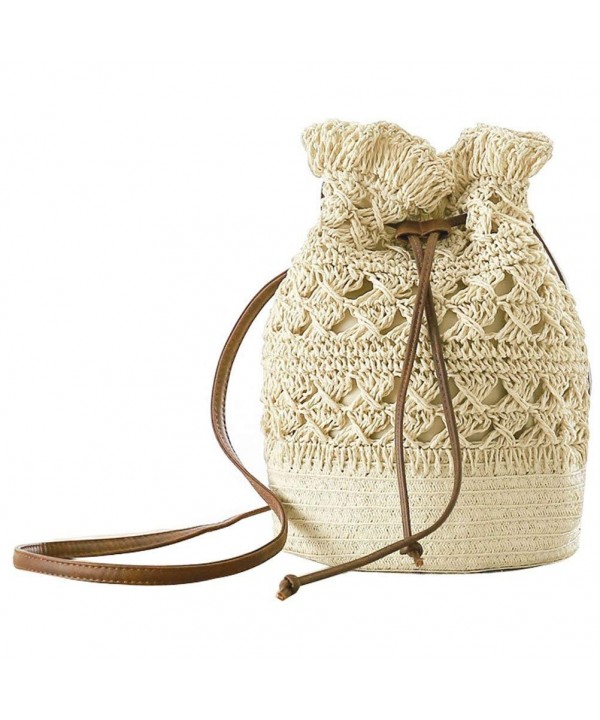 Donalworld Bucket Drawstring Crochet Shoulder