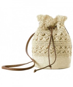 Donalworld Bucket Drawstring Crochet Shoulder