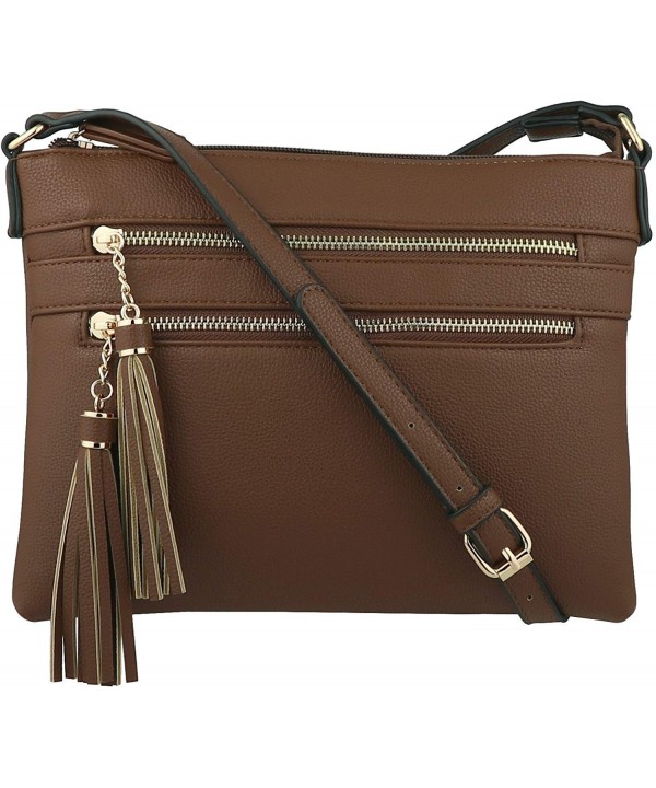 BRENTANO Multi Zipper Crossbody Handbag Accents
