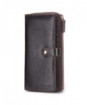 Contacts Genuine Leather Clutch Zipper