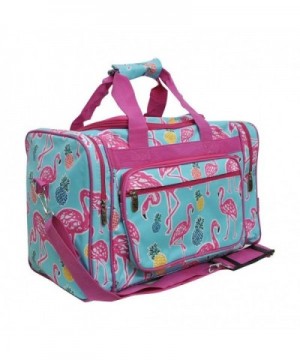 Tropical Flamingo Print Canvas Duffle