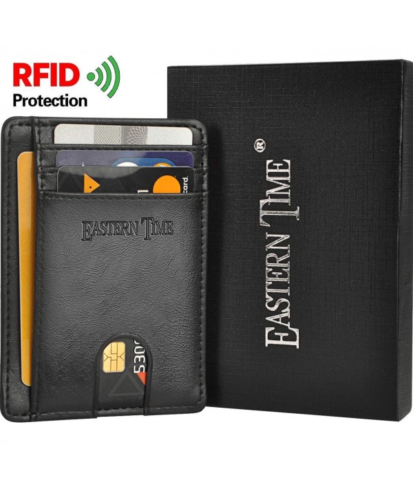 RFID-Wallets-Front Pocket Thin Wallet Slim 8 Slots Card Holder with Gift Box for Men & Women ...