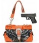 CONCEALED HANDGUN CARRYING CAMOUFLAGE PURSE ORANGE