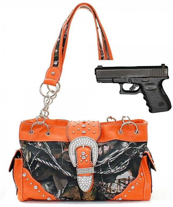 CONCEALED HANDGUN CARRYING CAMOUFLAGE PURSE ORANGE