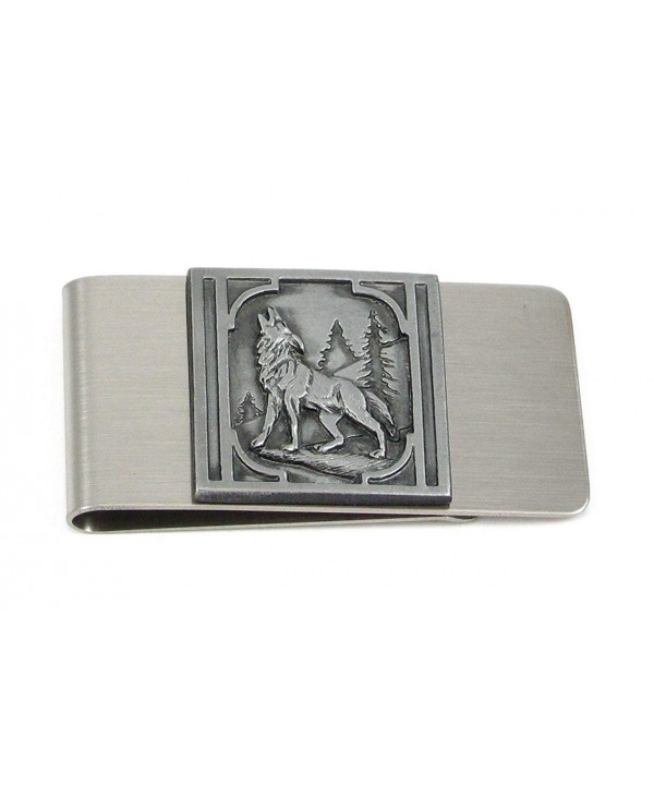 Large Money Clip Howling Wolf