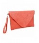 Tangerine Leather Envelope Studded Pattern