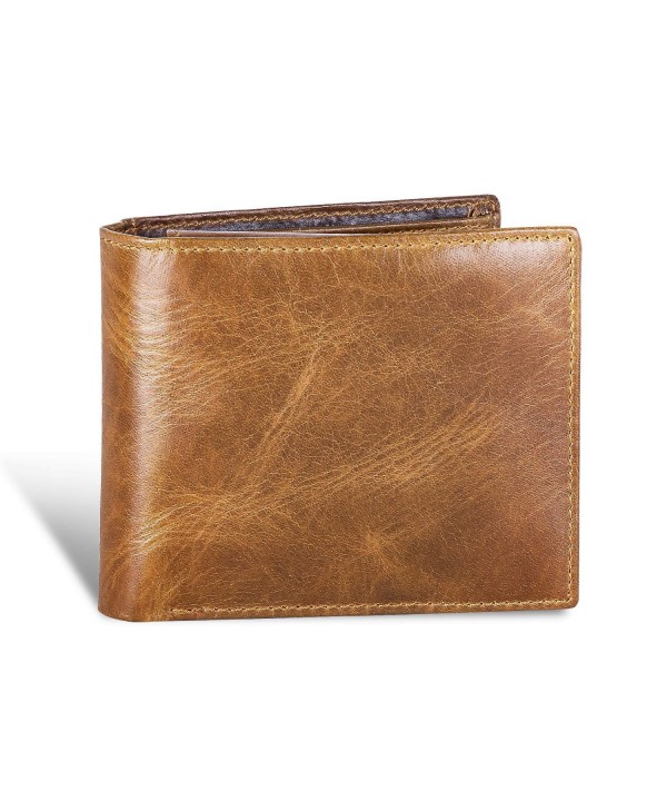 Genuine Leather Bifold Wallet Blocking