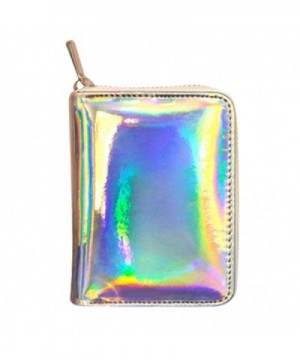 Womens Hologram Leather Around Wallet
