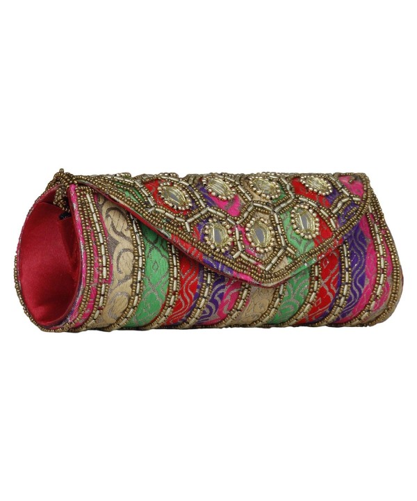 Sizzling Jaipuriya Hand Cum Wedding Clutch Multicolor