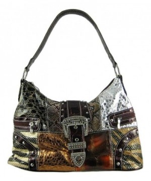 Womens Handbags Patchwork Animal Rhinestone