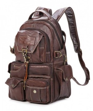 Vintage Leather Casual Backpack Pocket