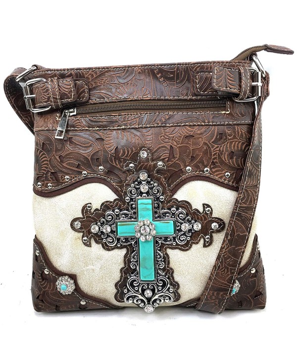 Justin West Turquoise Rhinestone Messenger