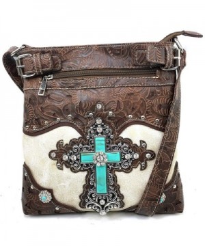 Justin West Turquoise Rhinestone Messenger