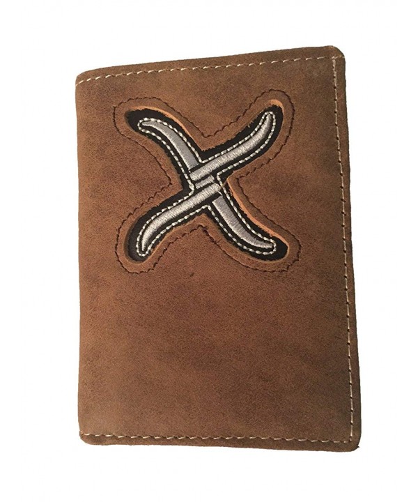 Twisted Leather Tri fold Wallet Imprint